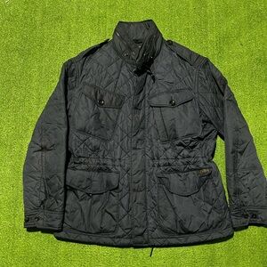 Polo Ralph Lauren Field Jacket Large Men Quilted Utility Military Army Navy Blue